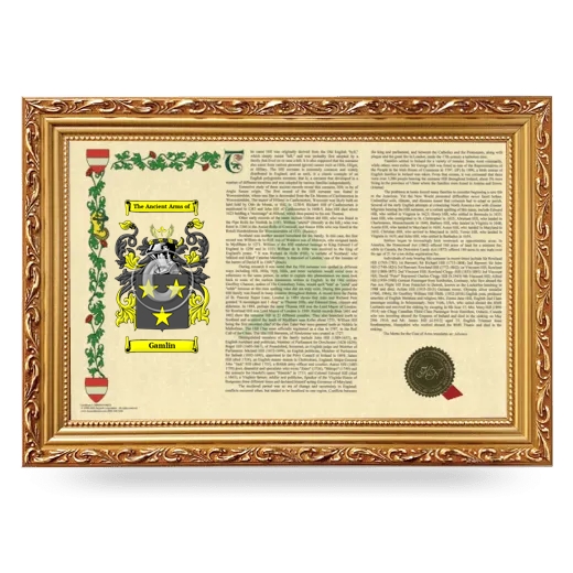 Gamlin Armorial Landscape Framed - Gold