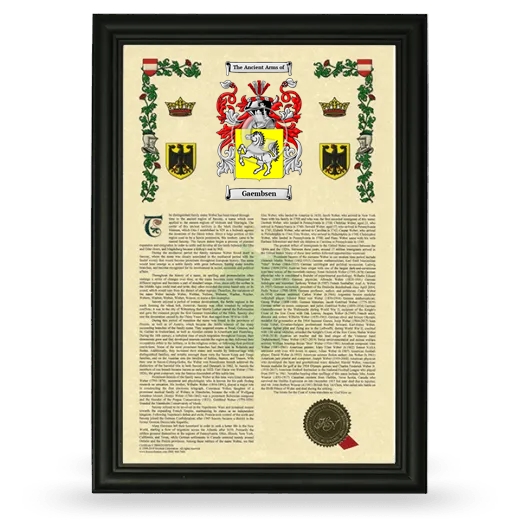 Gaembsen Armorial History Framed - Black