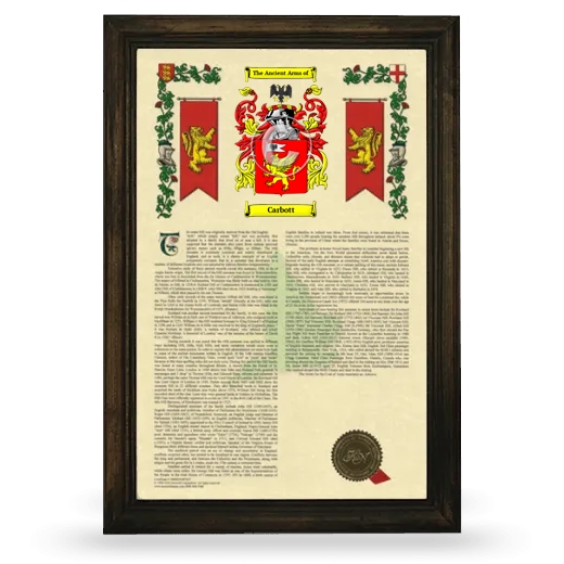 Carbott Armorial History Framed - Brown