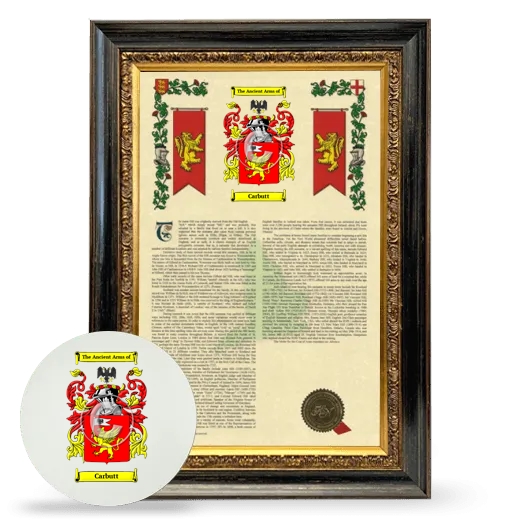 Carbutt Framed Armorial History and Mouse Pad - Heirloom