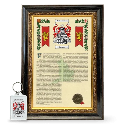 Cargrave Framed Armorial History and Keychain - Heirloom