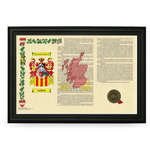 Garllynd Armorial Landscape Framed - Black