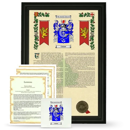 Cornor Framed Armorial, Symbolism and Large Tile - Black