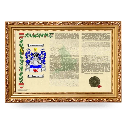 Garstom Armorial Landscape Framed - Gold