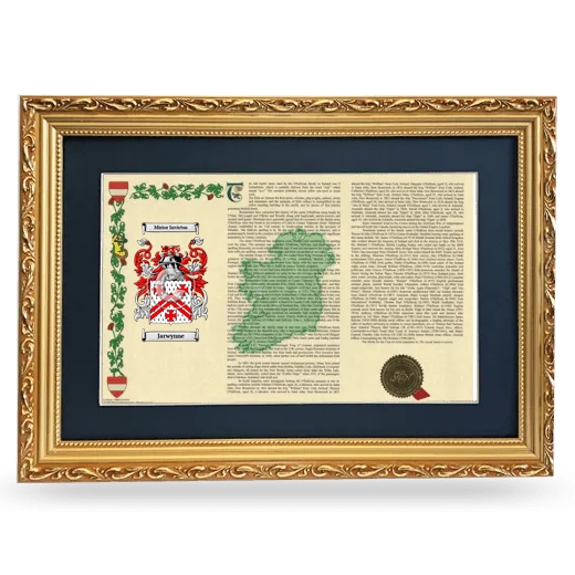 Jarwynne Deluxe Armorial Landscape Framed - Gold