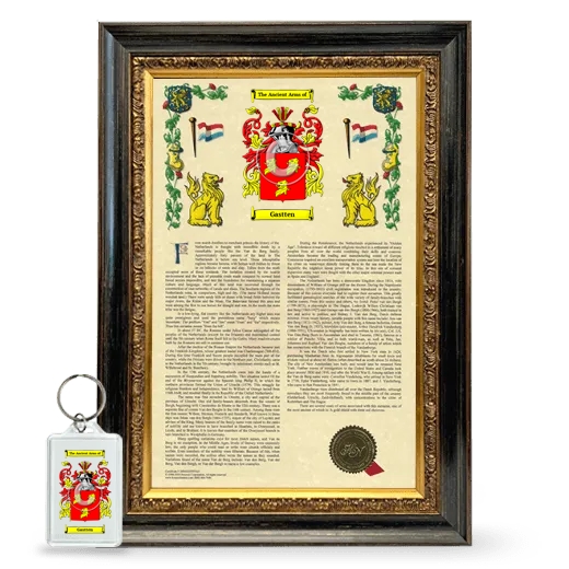 Gastten Framed Armorial History and Keychain - Heirloom