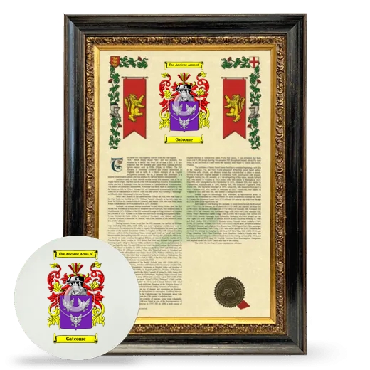 Gatcome Framed Armorial History and Mouse Pad - Heirloom
