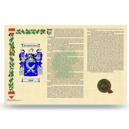 Gaub Armorial History Landscape Style