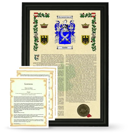 Gowbe Framed Armorial History and Symbolism - Black