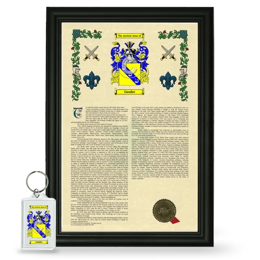 Gaudee Framed Armorial History and Keychain - Black