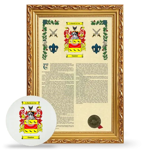 Gootee Framed Armorial History and Mouse Pad - Gold