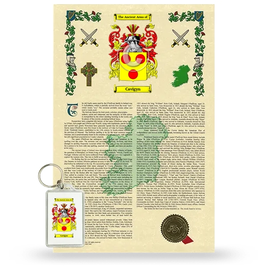 Cavigyn Armorial History and Keychain Package