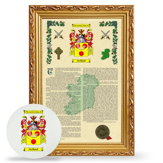 Gavihynd Framed Armorial History and Mouse Pad - Gold