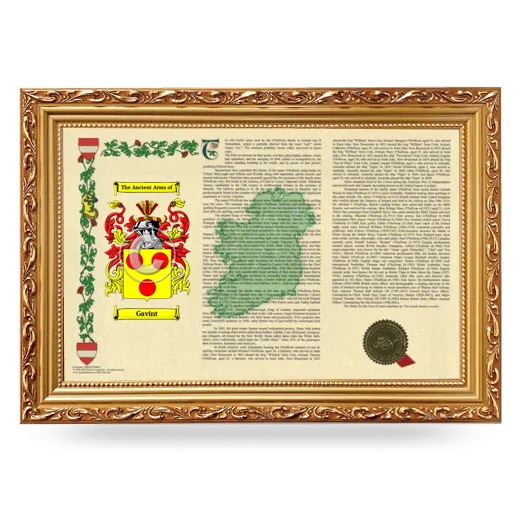 Gavint Armorial Landscape Framed - Gold