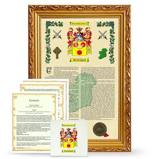 MacGavigynd Framed Armorial, Symbolism and Large Tile - Gold