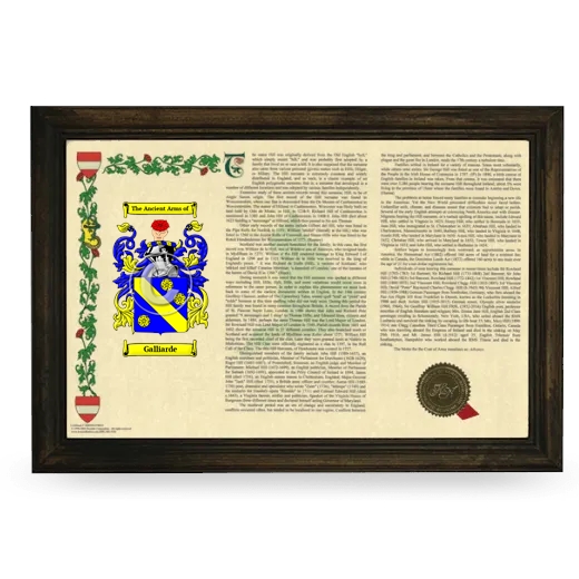 Galliarde Armorial Landscape Framed - Brown