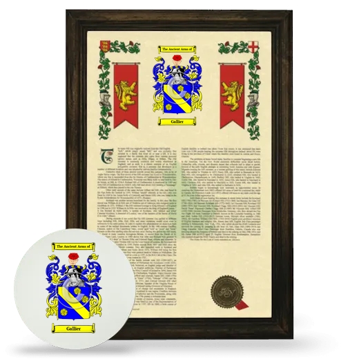 Gallier Framed Armorial History and Mouse Pad - Brown