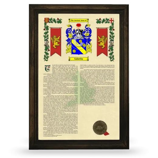 Galorthy Armorial History Framed - Brown