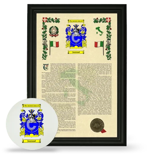 Juserand Framed Armorial History and Mouse Pad - Black