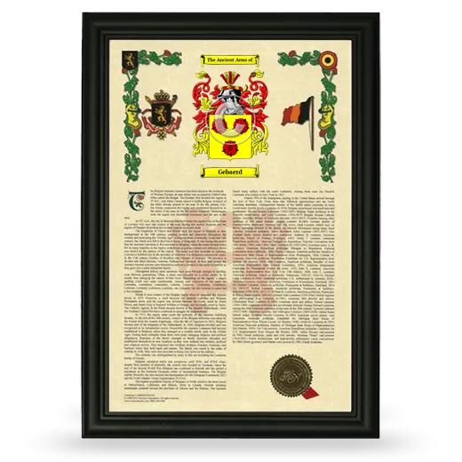 Gebaerd Armorial History Framed - Black