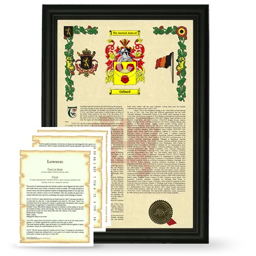 Gebard Framed Armorial History and Symbolism - Black