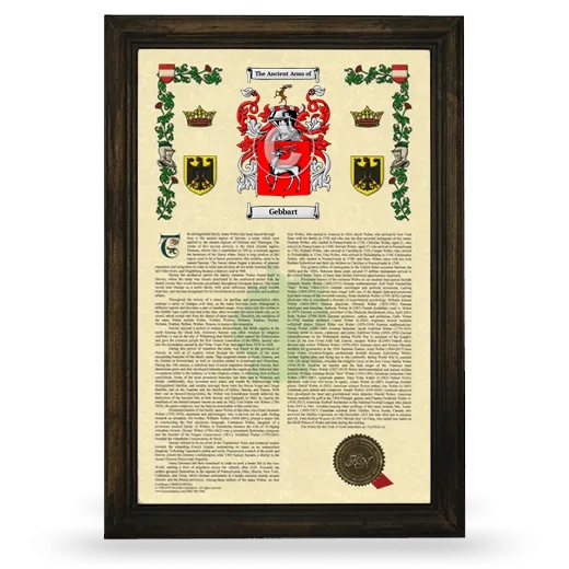 Gebbart Armorial History Framed - Brown