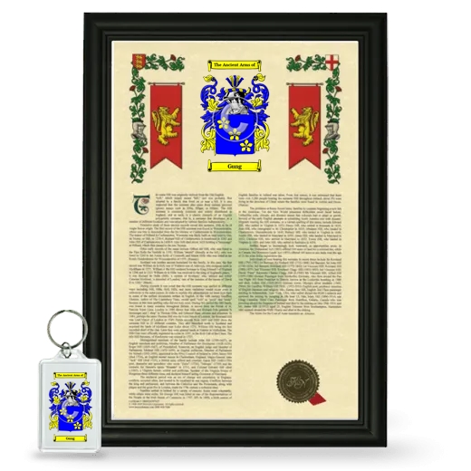 Gung Framed Armorial History and Keychain - Black