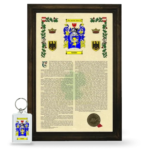Geisler Framed Armorial History and Keychain - Brown