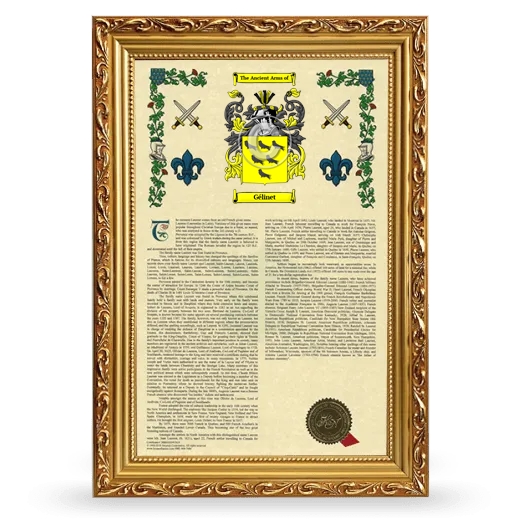 Gélinet Armorial History Framed - Gold
