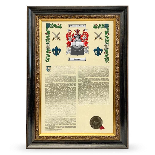 Jeunaye Armorial History Framed - Heirloom