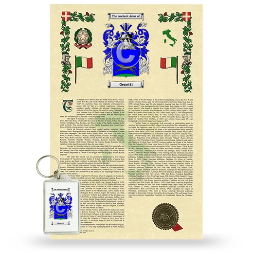 Genetti Armorial History and Keychain Package