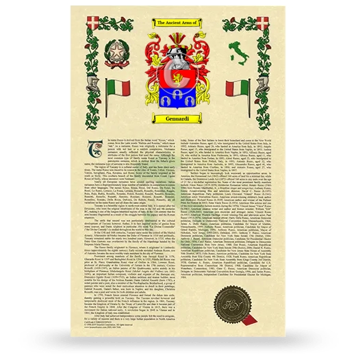 Genuardi Armorial History with Coat of Arms