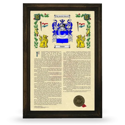 Gente Armorial History Framed - Brown