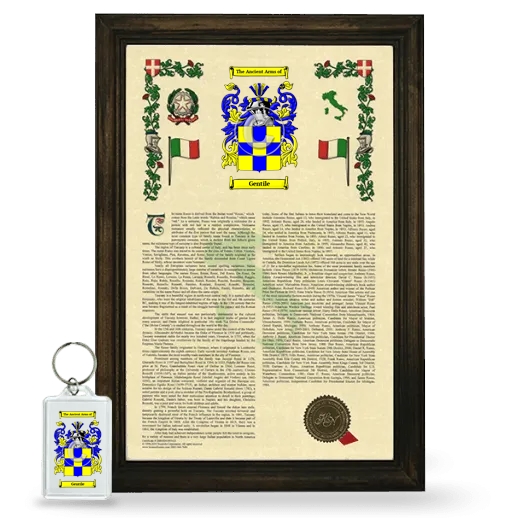 Gentile Framed Armorial History and Keychain - Brown