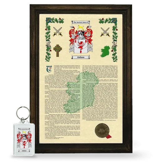 Aiaham Framed Armorial History and Keychain - Brown