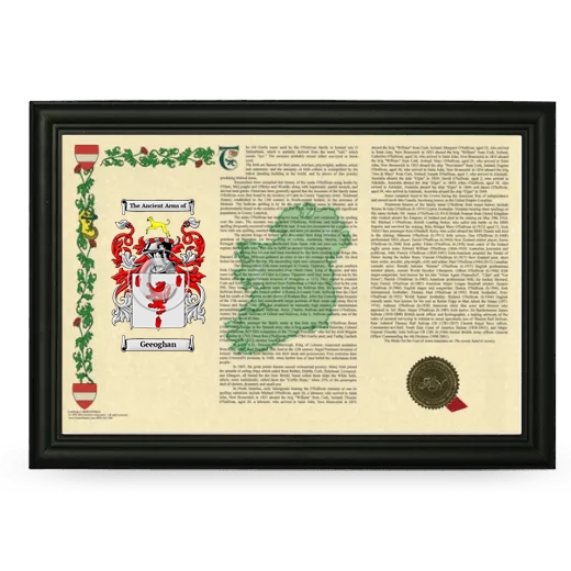 Geeoghan Armorial Landscape Framed - Black