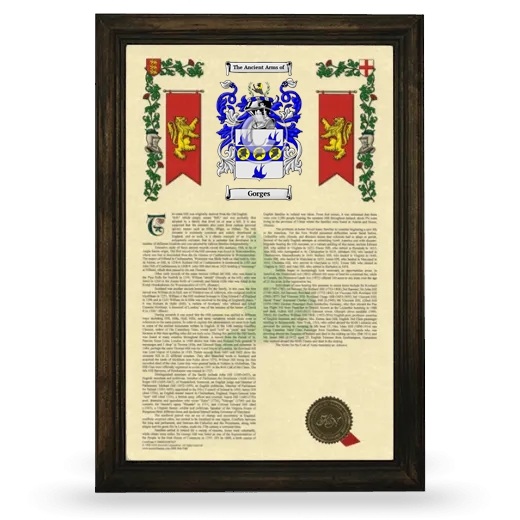 Gorges Armorial History Framed - Brown