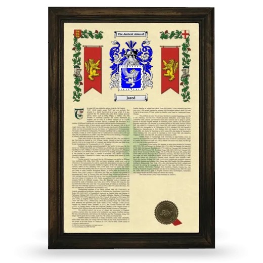 Jared Armorial History Framed - Brown