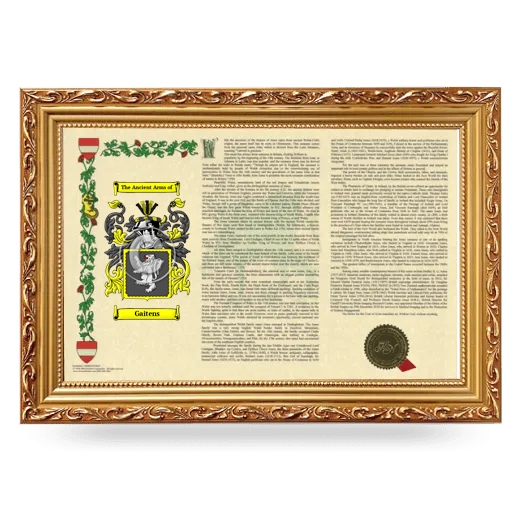 Gaitens Armorial Landscape Framed - Gold