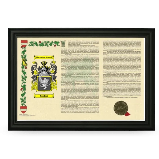 Gidding Armorial Landscape Framed - Black