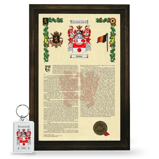 Geusar Framed Armorial History and Keychain - Brown