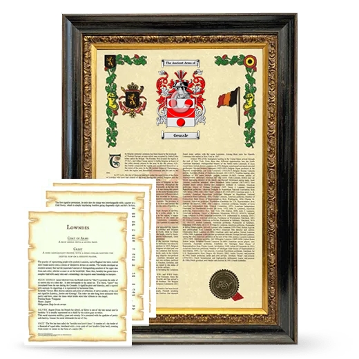 Geussle Framed Armorial History and Symbolism - Heirloom