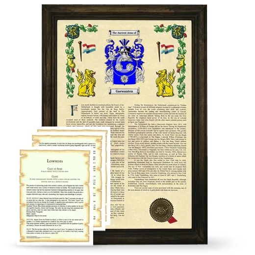 Gaewanten Framed Armorial History and Symbolism - Brown