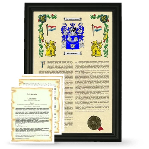 Gaewantten Framed Armorial History and Symbolism - Black