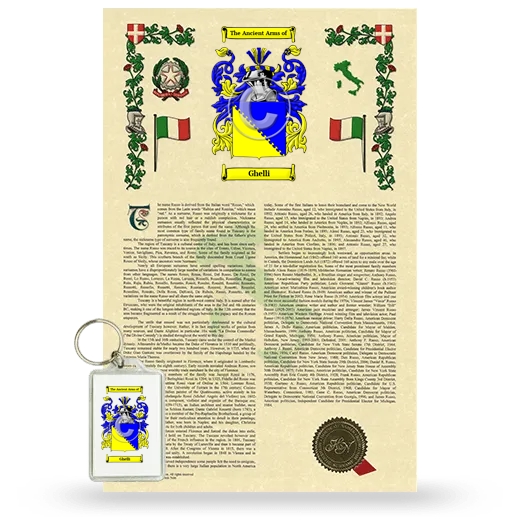 Ghelli Armorial History and Keychain Package