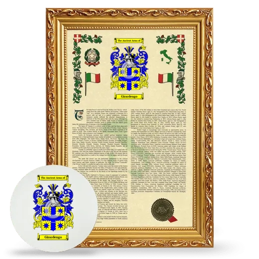 Girardengo Framed Armorial History and Mouse Pad - Gold