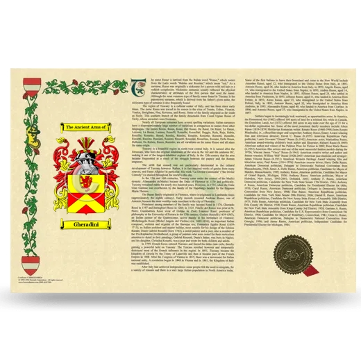 Gheradini Armorial History Landscape Style