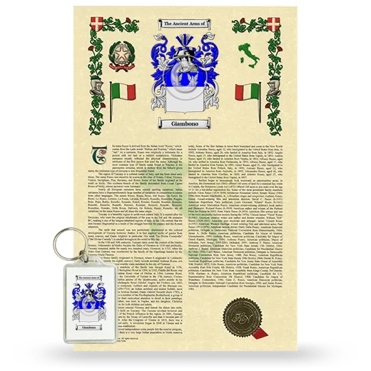 Giambono Armorial History and Keychain Package