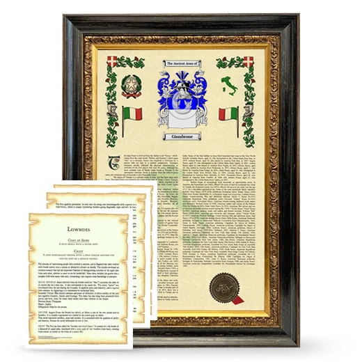 Giambrone Framed Armorial History and Symbolism - Heirloom