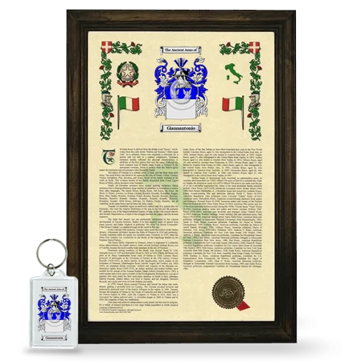 Giannantonio Framed Armorial History and Keychain - Brown